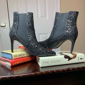 ZARA SHINY HIGH HEEL ANKLE BOOTS